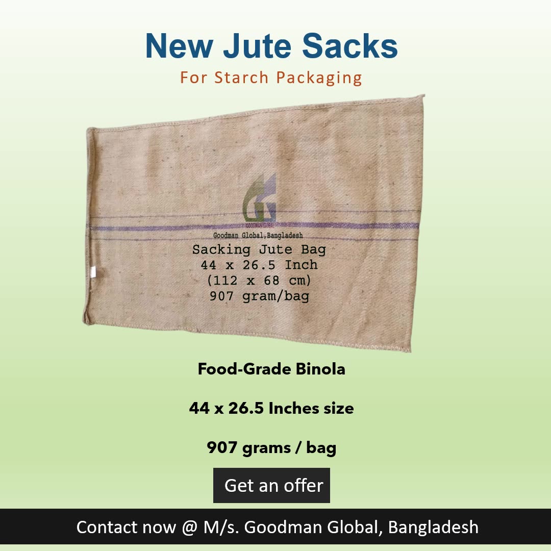 112x68 Cm 907g Food Grade New Jute Sack For Starch Packing Manufacturer