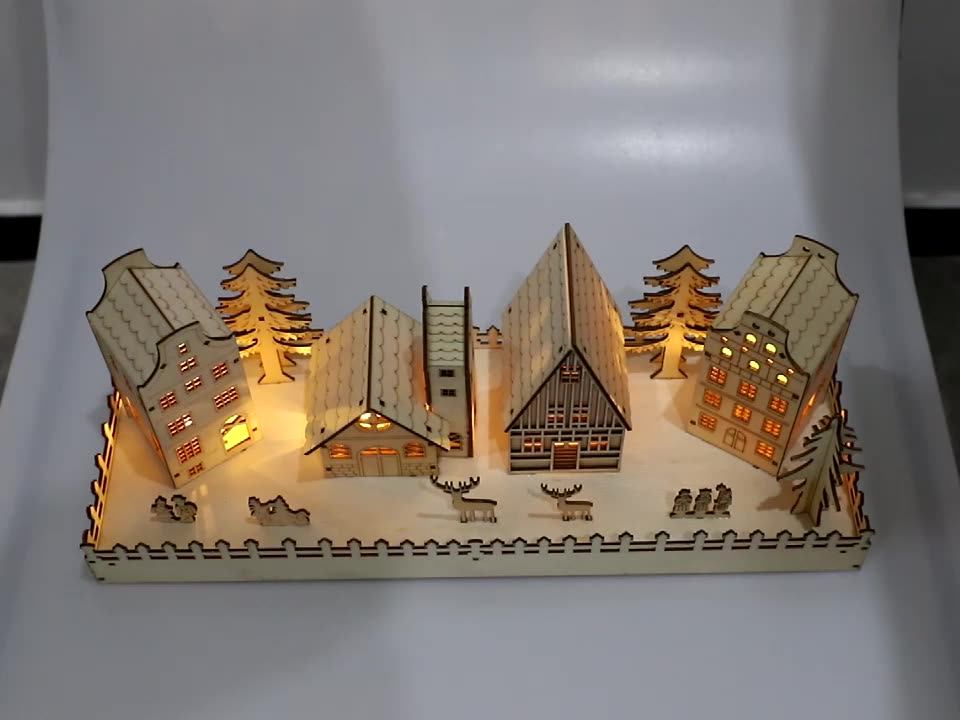 Village De Noël Musical à LED - Maison En Pain D'épices - Décoration