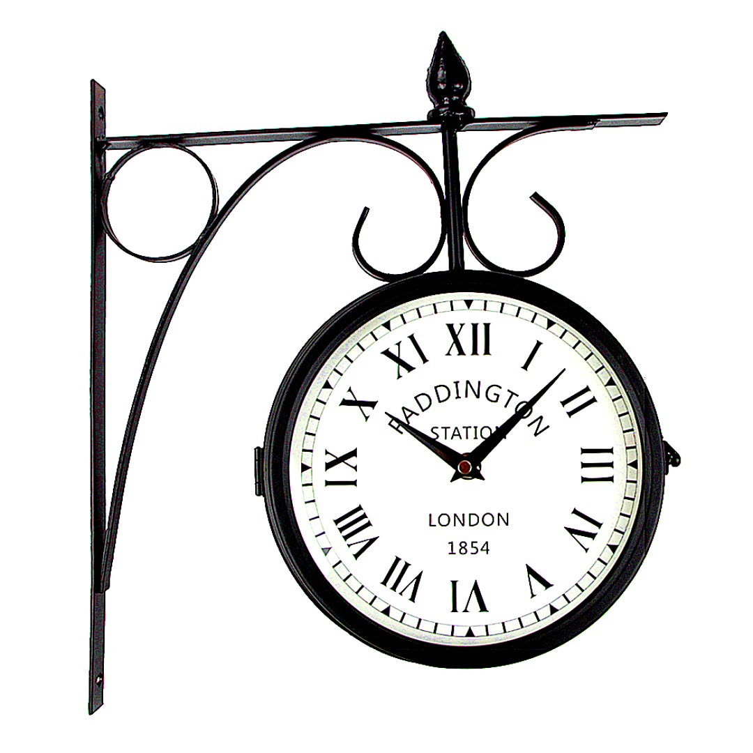 Big Retro Nordic Classic Black Home Decor Wall Clock Metal Art 3d Antique Hanging Double Side