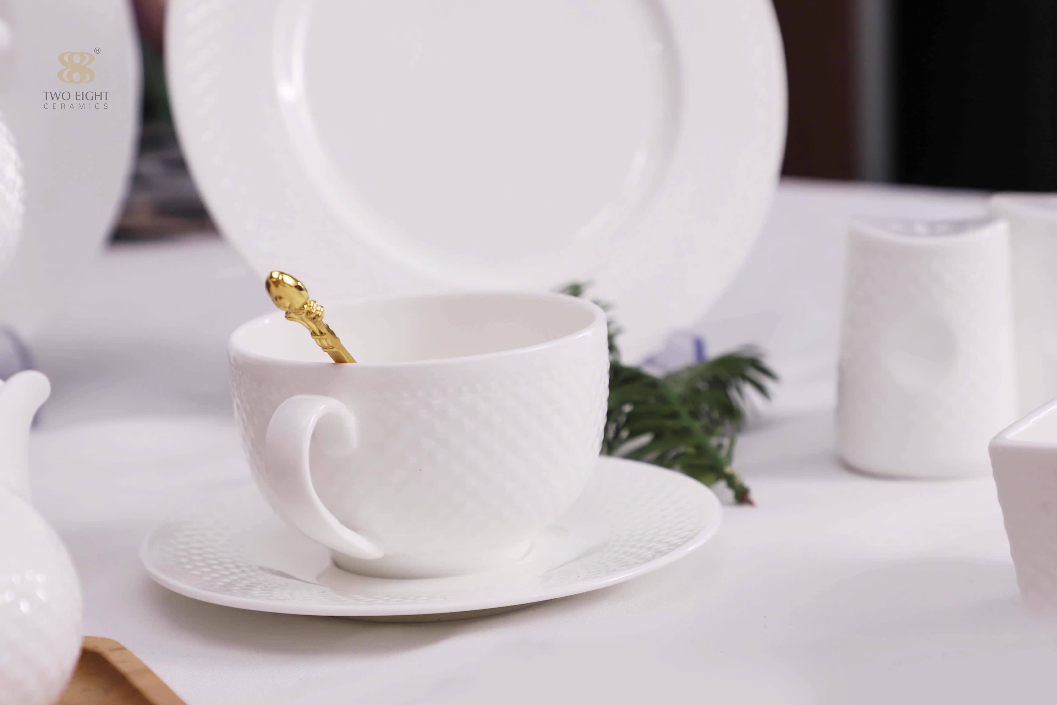 Faithful Ceramics Porcelain Tableware Manufacturer Good Quality New Design Dishwashersafe Hotel