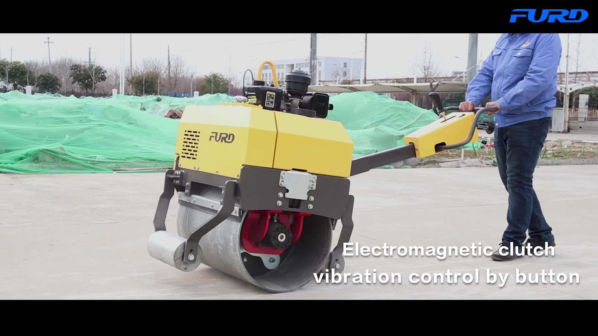 Hydraulic Drive Fyl750 Hand Held Single Steel Road Roller Machine