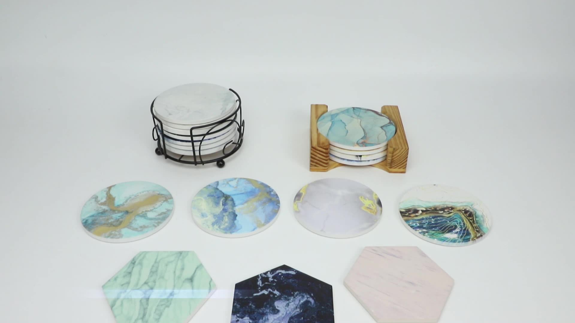 Wholesale Blank Coasters Sublimate Drink Set Ceramic Absorbent Coaster