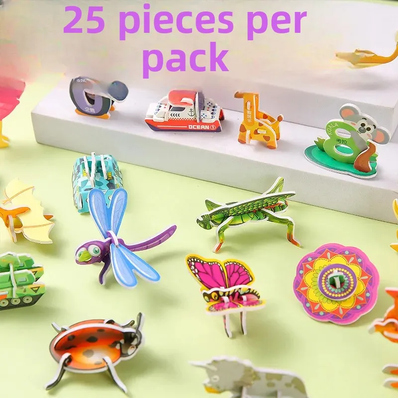 Three-Dimensional 3D Paper Puzzle Kidsren's Creative Insect Puzzle DIY Kindergarten Early Education Hand-Assembled Educational Toys