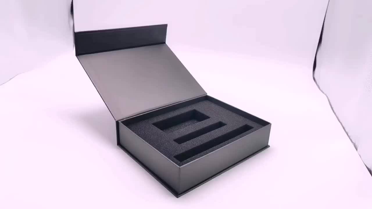 Wholesale Custom Logo Printed Luxury Matt Black Rigid Cardboard