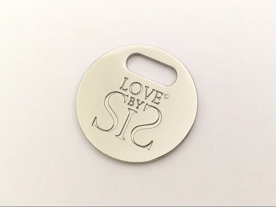 Custom Round Hanging Metal Name Tag Bag Hardware Metal Labels And Tags