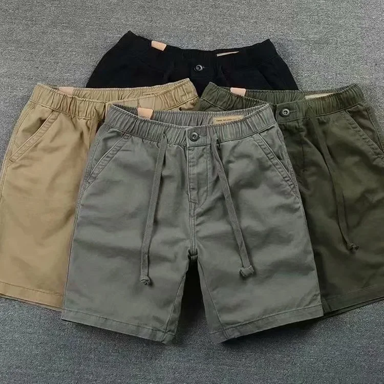 Tooling Shorts Summer Fashionable Loose Mid-length Pants Straight Pants Fashionable Brand Washed Men's Tooling Pants Loose Casual
