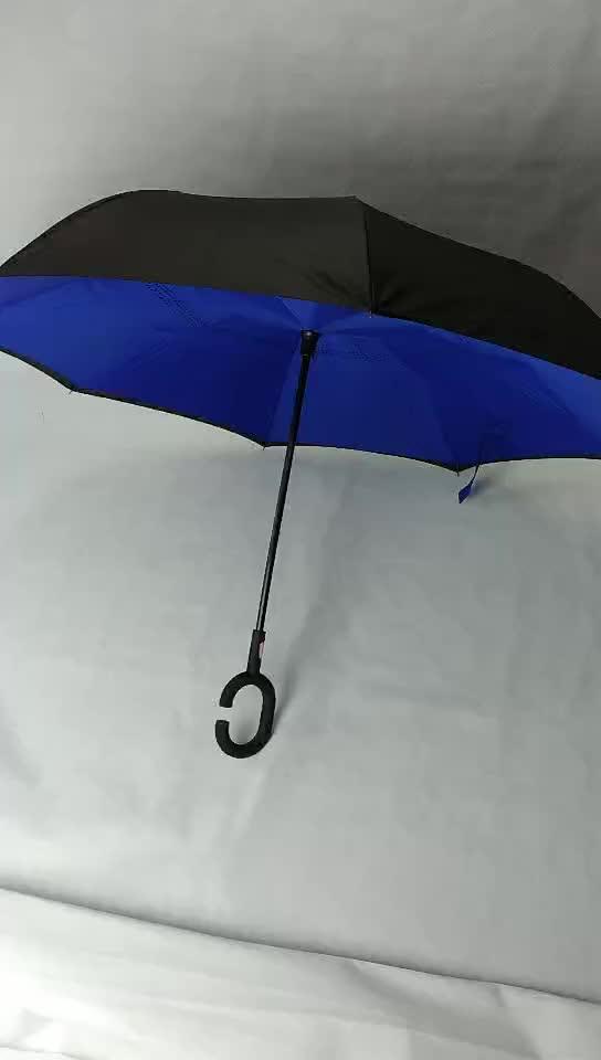 Rubber Tips Reverse Dropshipping Umbrella Inverted Reverse Umbrella