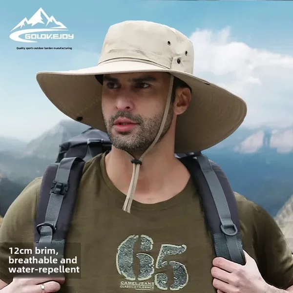 Summer Sunshade Fisherman Hat Men's Sun Protection Uv Large Brim Outdoor Fishing Waterproof Quick-Drying European and American Xmz77