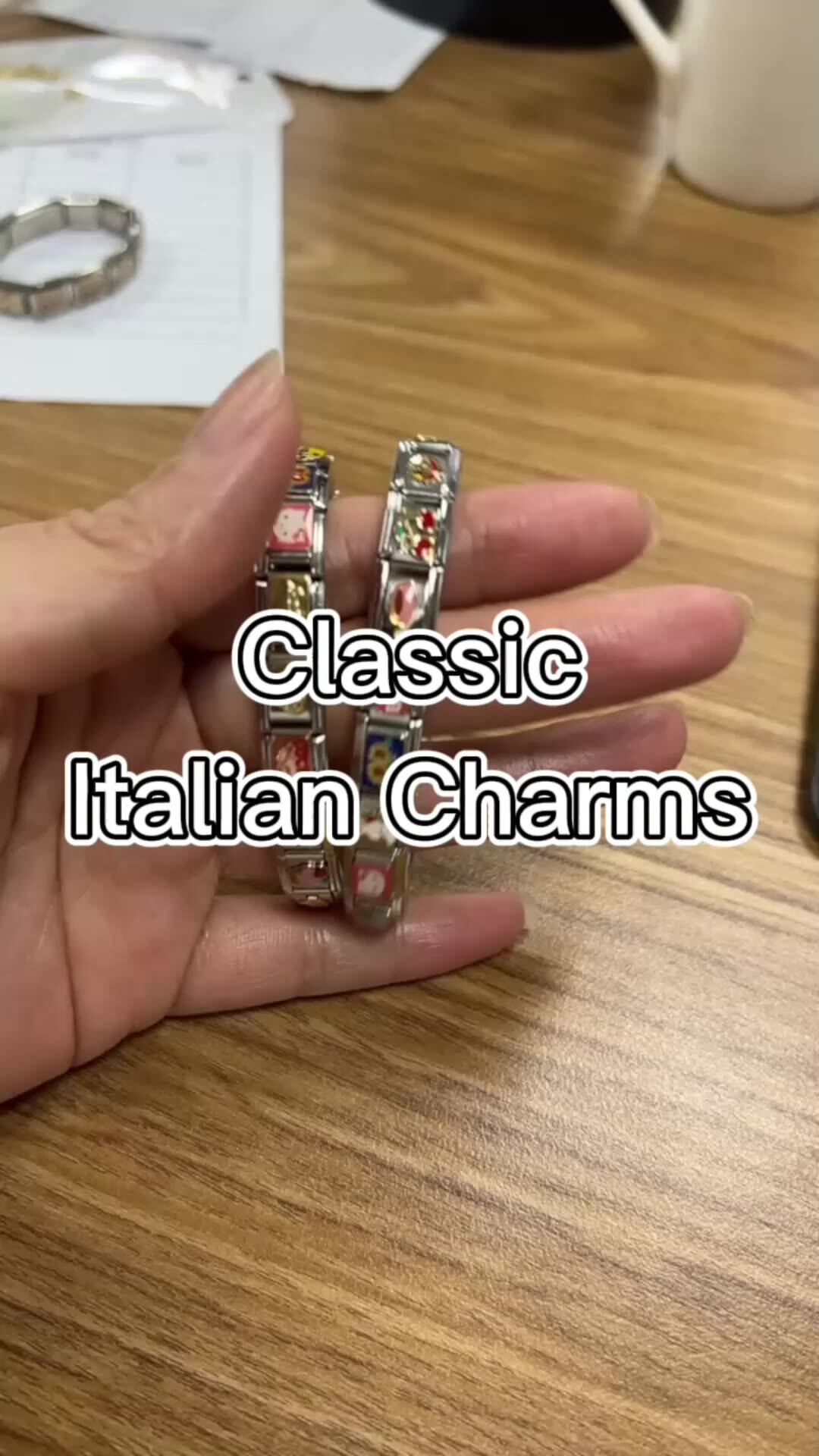 Factory Oem 9mm Stainless Steel Italian Link Charms Bracelet Wholesale