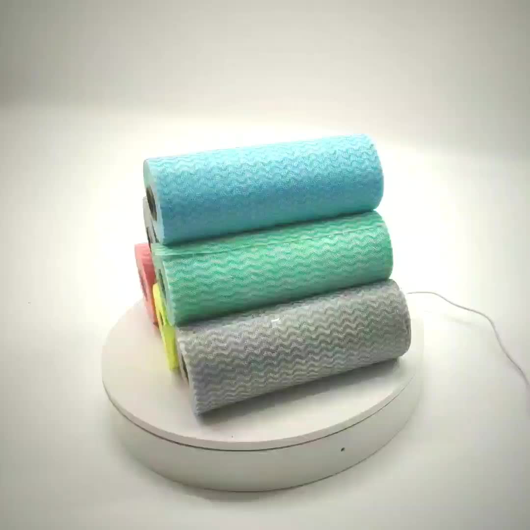 Bsci Iso9001 Wave Printed Microfiber Disposable Cleaning Cloth Roll