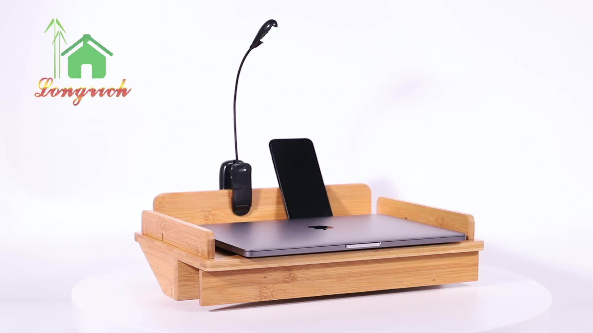 2018 Bunk Buddy Multifunction Bamboo Bedside Tray Bed Storage Shelf Bed