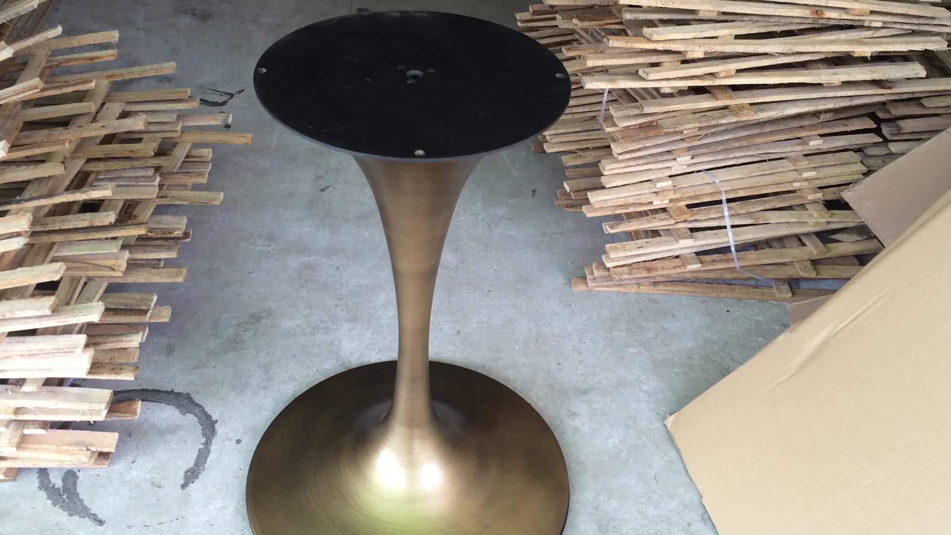 Antique Style Cast Wrought Iron Table Legs Brushed Bronze Round Tulip