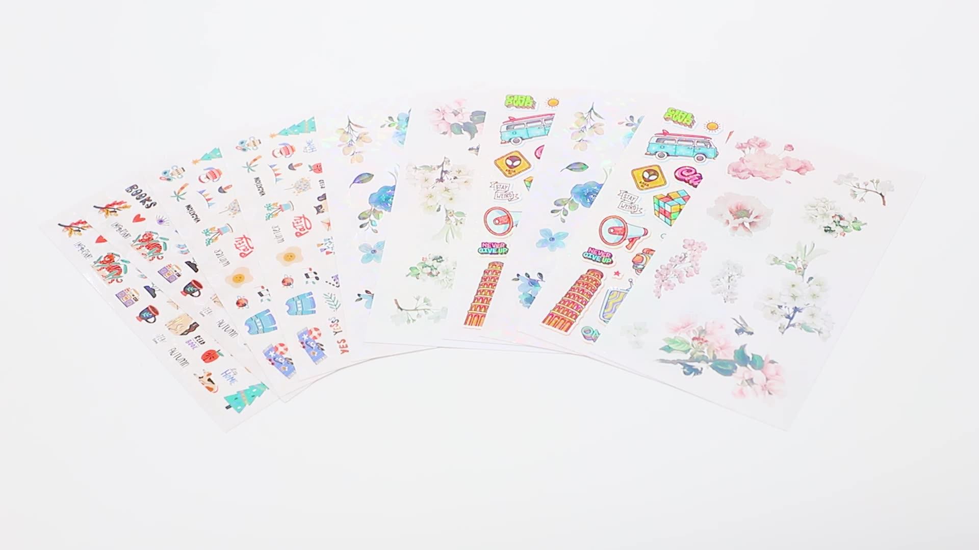 Custom A4 A5 Kiss Cut Sticker Sheet Adhesive Removable Paper Sticker