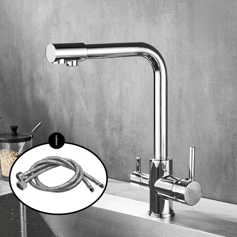 all-bronze three-in-one water faucet Sanwater kitchen kitchen pure water direct drinking cold and cold water purifier water faucet