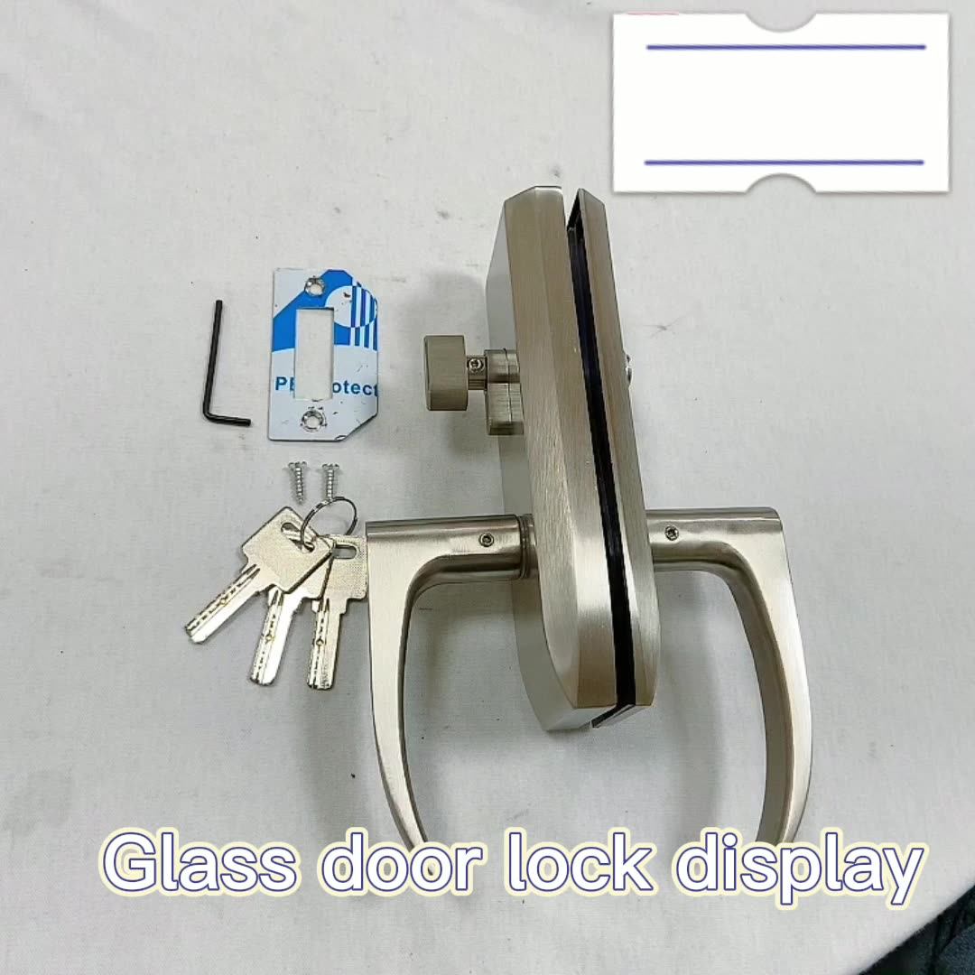 Swing Glass Door Lock Aluminium Black System Office Security