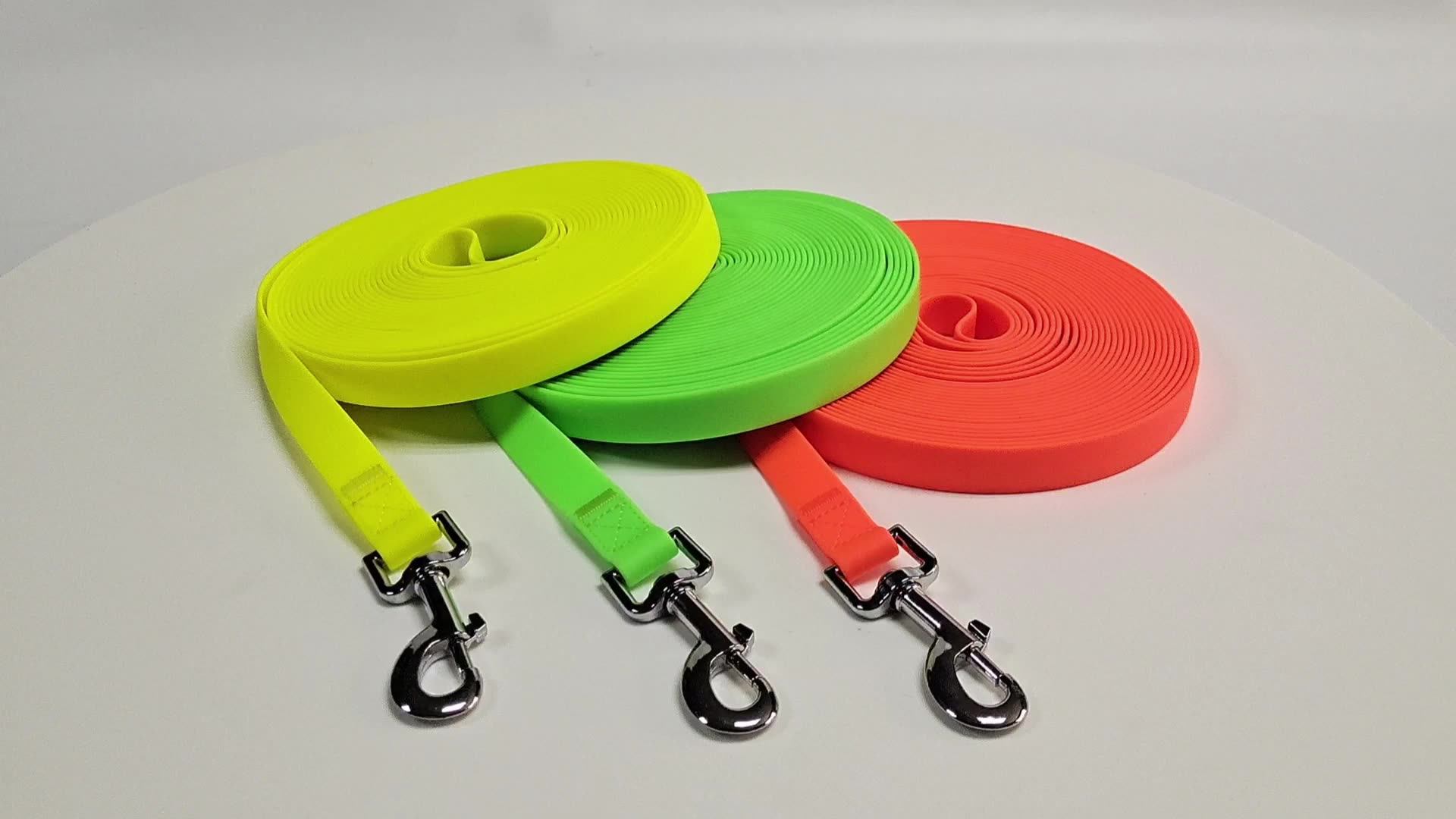 Custom Waterproof Soft PVC Coated Training Long Dog Leash with Handle