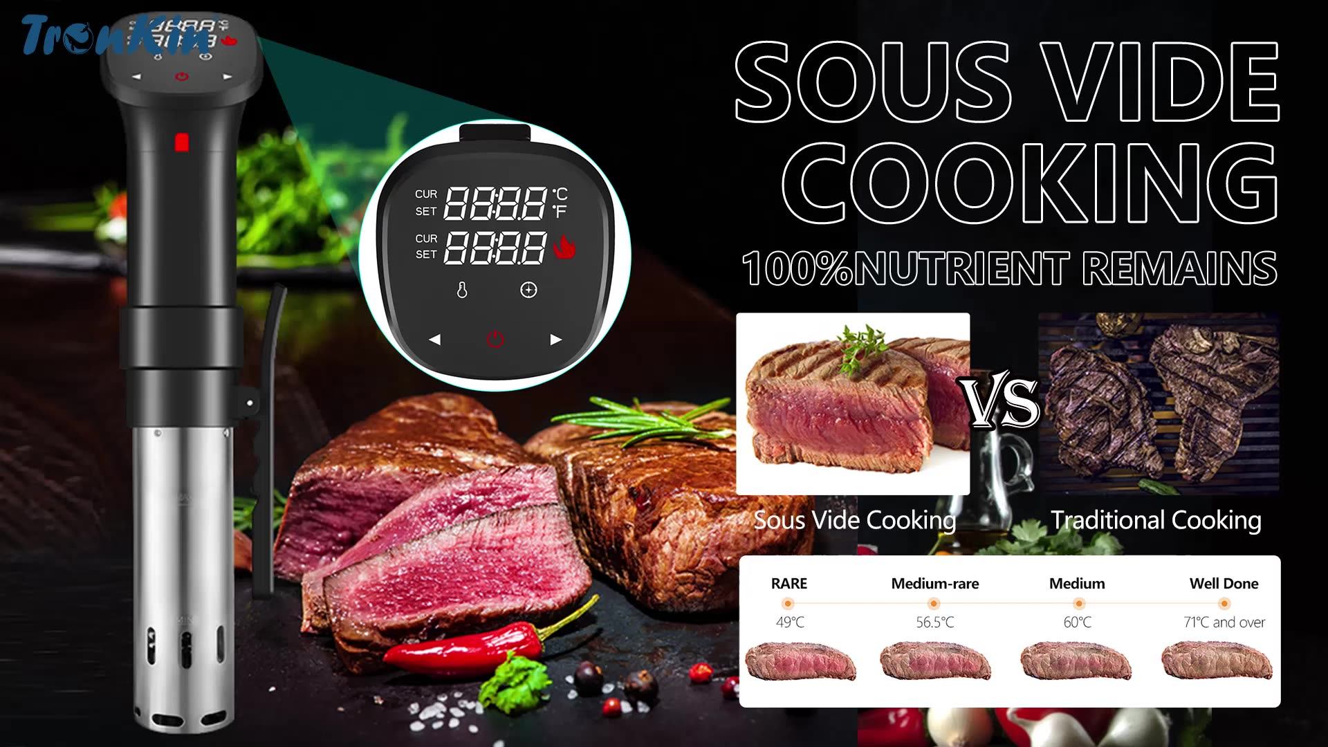 Wifi Sous Vide Cooker Garer Led Touch Display Sousvide Machine Sous Vide Stick Roner App Control