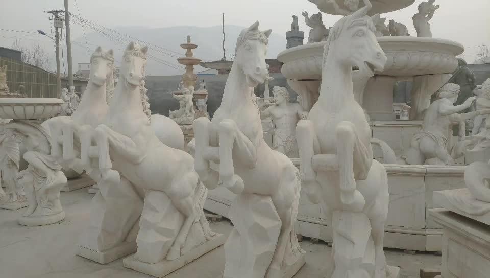 Stone Garden Product Life Size Natural Stone Animal Horse Sculptures