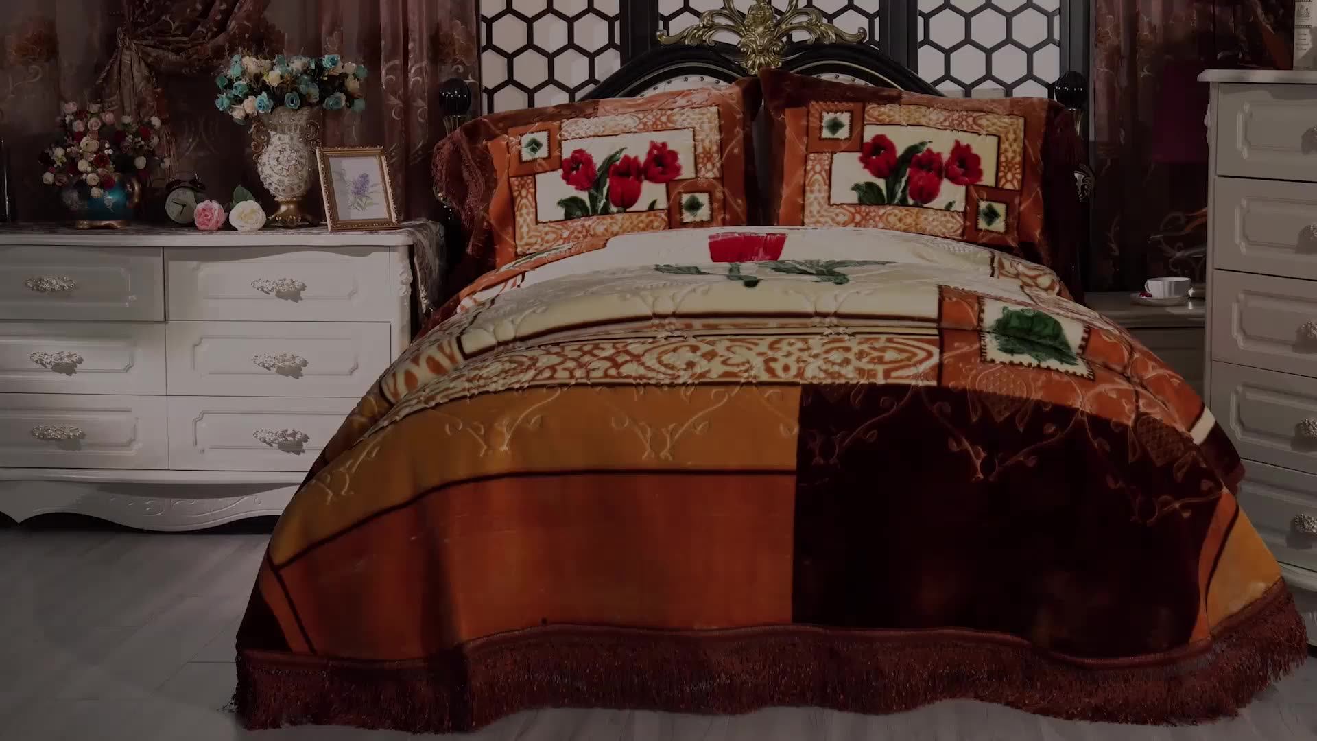 Otsukeori 100 Polyester Embossed Turkish Raschel Blanket Mora Blanket 2ply 220*240cm 5kg Korean