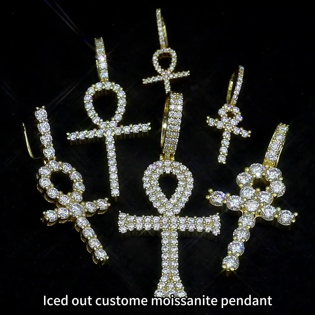 Hot Fashion Ankh Cross Pendant 2mm5mm Width 925 Solid Silver D/vvs