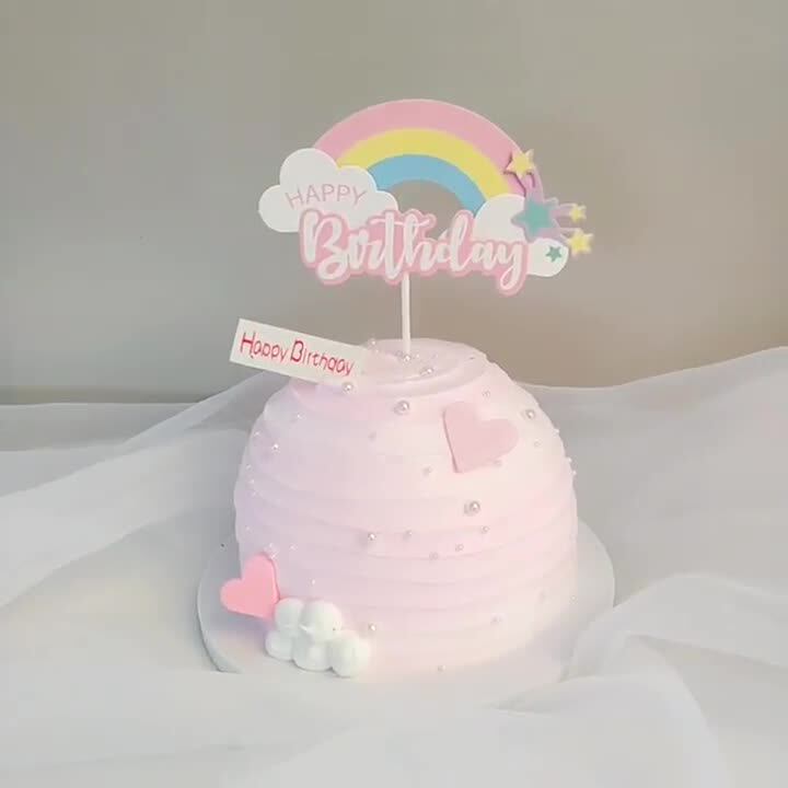 2 Topper Per Torta Arcobaleno A Forma Di Nuvola In Acrilico - Decorazioni Per Baby Shower, Compleanni, Color Oro/argento - 2