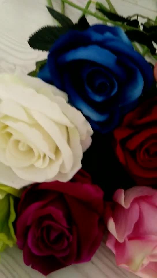 High Quality Artificial Single Velvet Rose Flowers For Wedding Buy