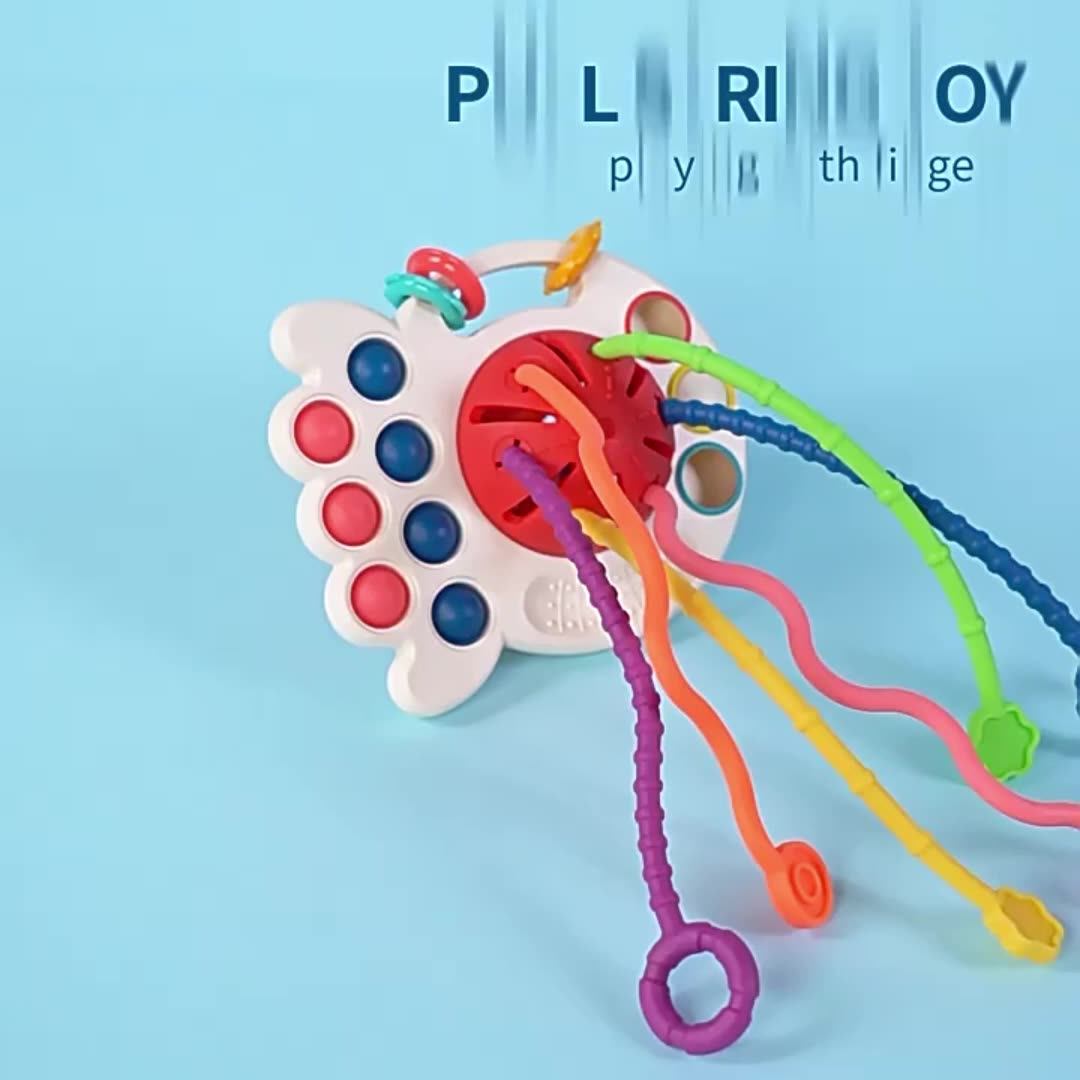 Babies Pull String Toy 3-in-1 Teething Teether Rattles Toddlers Fine ...