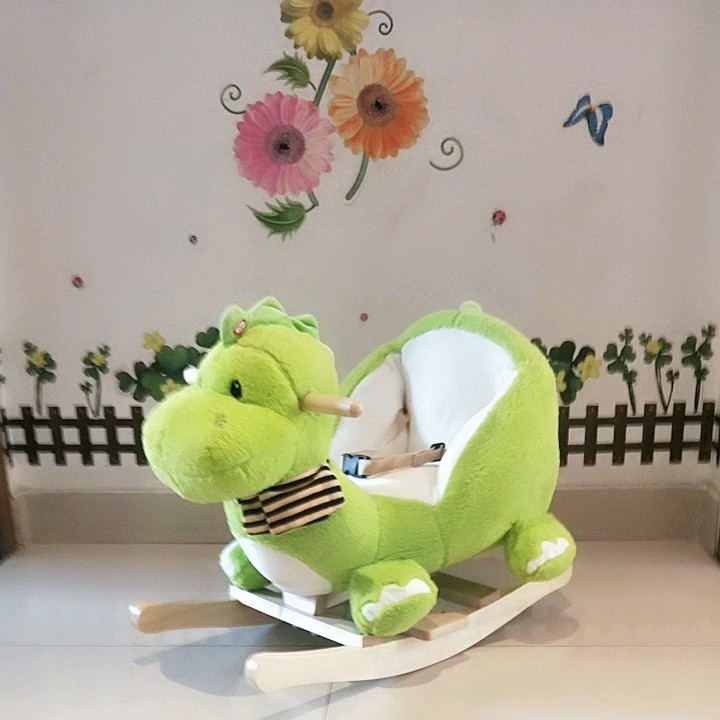Kids Plush Rocking Horse Dinosaur Rider Toys Toddler Rocking Chair Boys ...