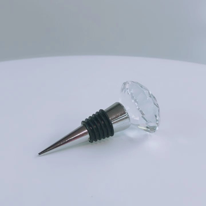 Round Glass Diamante Popular Glass Wine Stopper Buy Glass Wine