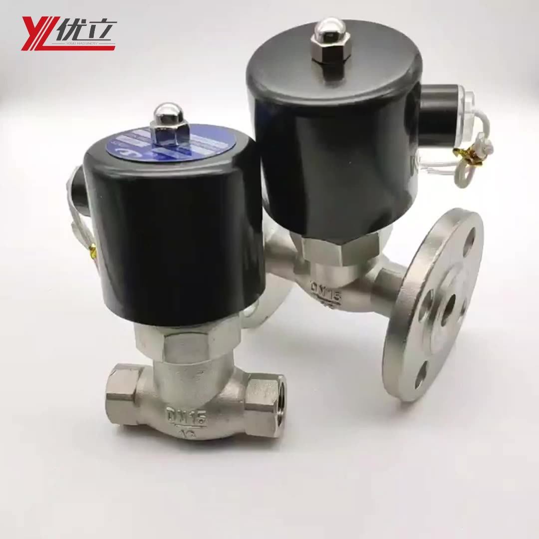 Zqdf Stainless Steel 304 316 Brass Steam High Temperature Ac220v Dc24v Normal Close Gas Straight