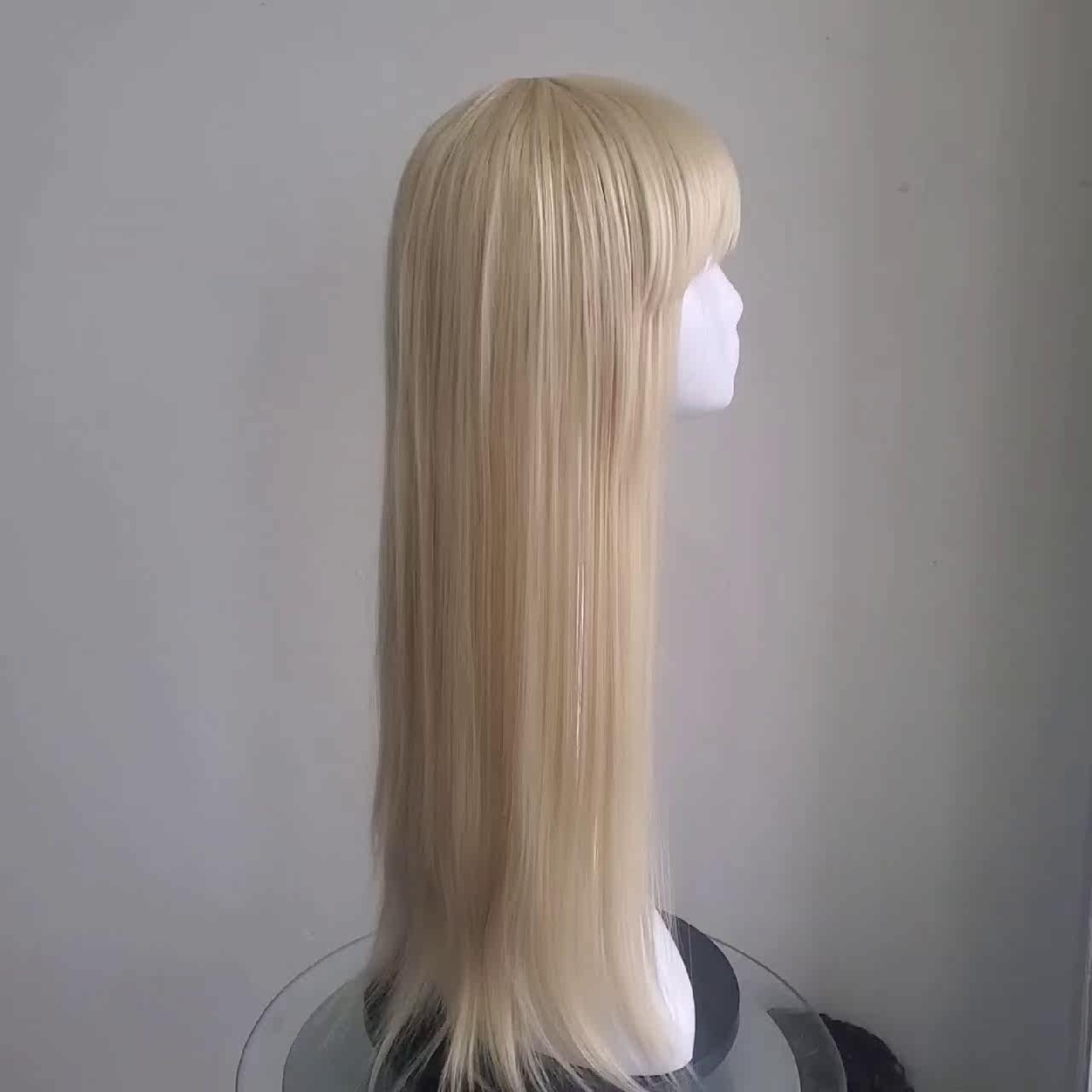 外国明星同款Gaga米白色60cm长直发，百元内能买到吗？_日常整顶假发_淘宝美妆网, image size:1280x1280