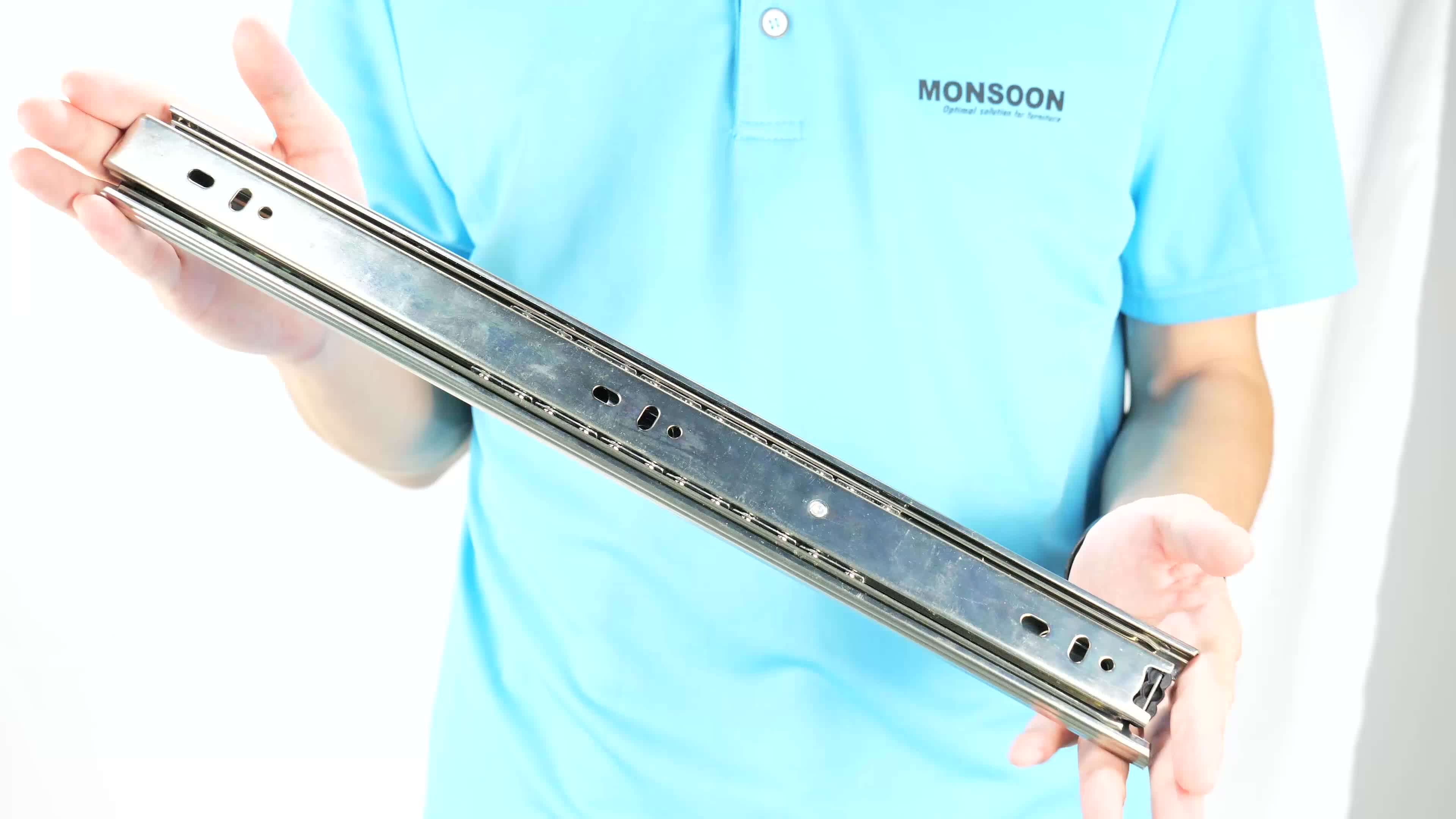 Hot Sale 35/45mm Blue Zinc Plated Ball Bearing Drawer Slide For