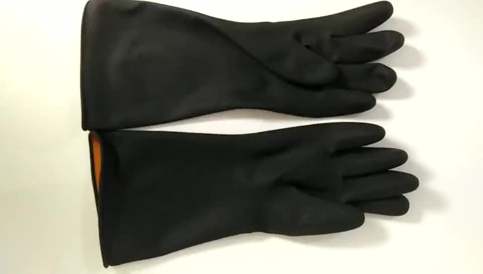 Black Industrial Heavy Duty Chemical Resistant Safety Working Hand