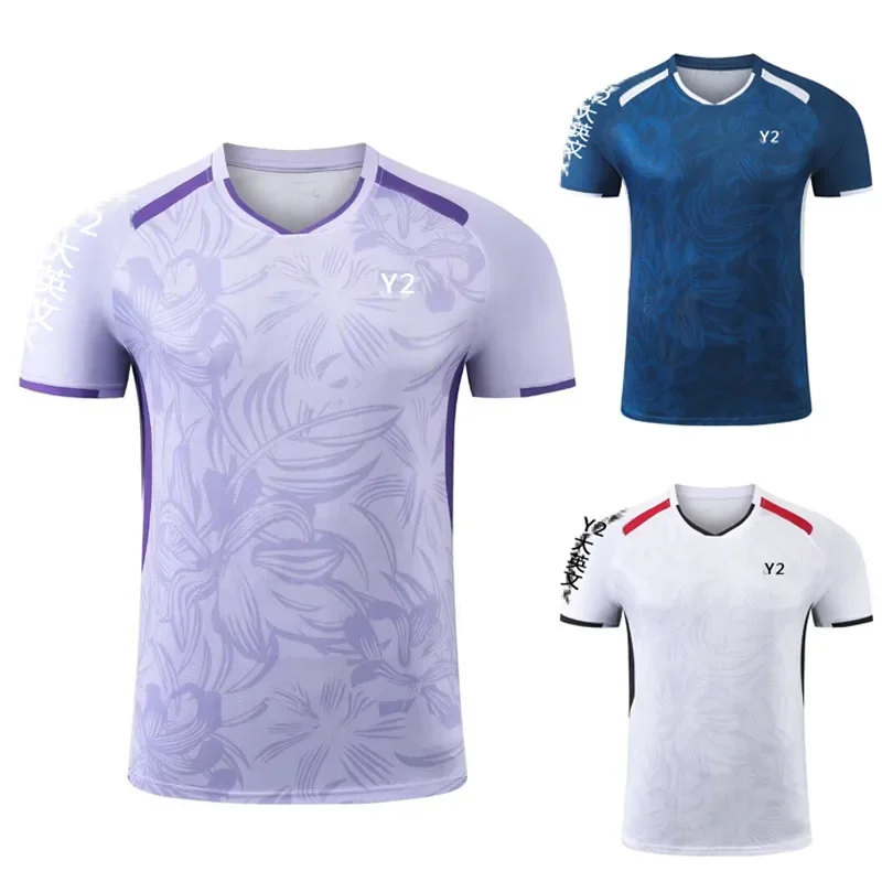 New Summer Badminton Clothing for Men and Women Quick-Drying Breathable Sports Short-Sleeved Casual Clothing Kidsren's Training and Competition Clothing 25