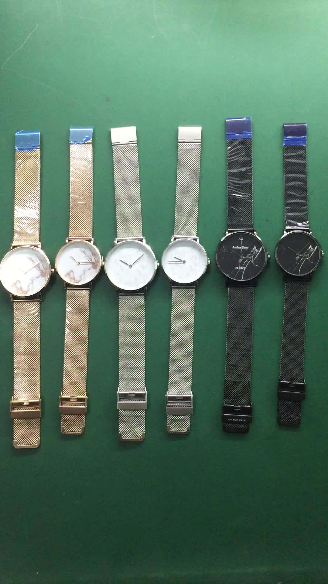 Classy Men Wrist Watches With Own Company Logo Marble Design