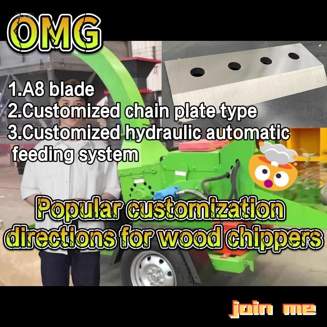 Industrial Wood Chipper Shredder Automatic Feeding Diesel Crushing