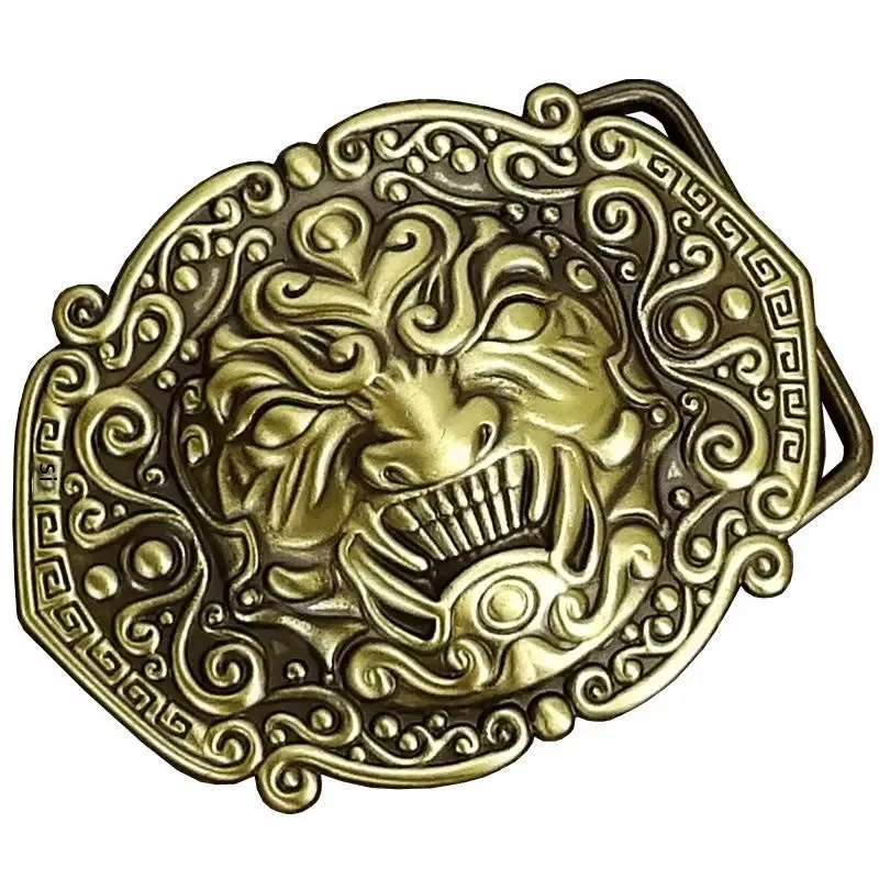 Pure copper belt buckle men's 3.8 belt head smooth buckle high-grade brass solid copper pants head clip