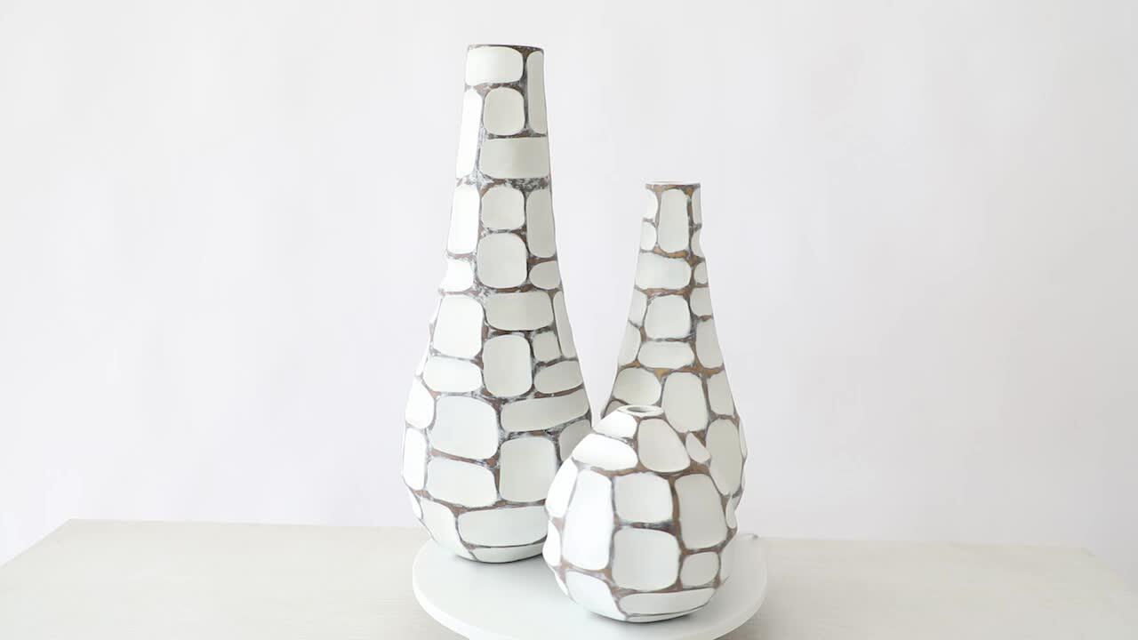 Exquisite Handmade Resin Vases Wedding Artwork White Table Vase Luxury Flower Vase For Home