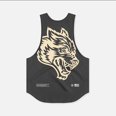Wolf Head Fitness Exercise Sweat-absorbing Loose Sleeveless Breathable Vest (European and American size)