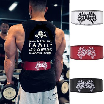 Big langge fitness training double wolf head belt