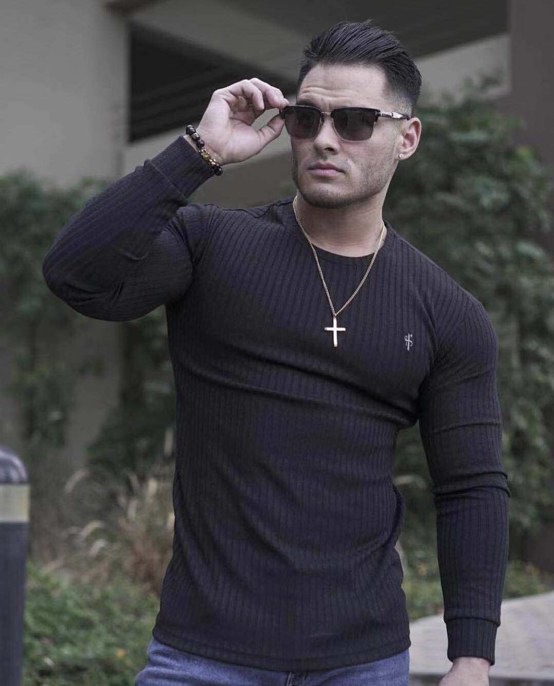 INS net red high-looking STEVEN CAO with the same FA Fitness High pop-up leisure long sleeves