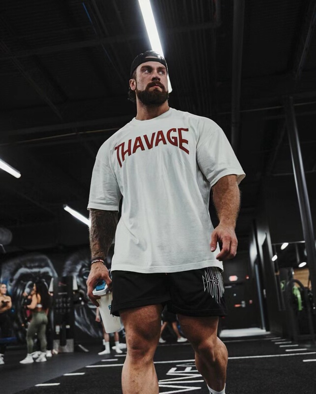 C Baoc Chris Sports Pure Cotton Loose Short-Sleeved Breathable American-Style Half-Sleeve T-Shirt for Fitness Training (European and American Sizes)