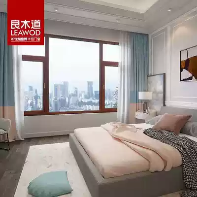 Good wood road custom inner casement window KN68 seamless welding broken bridge wood aluminum soundproof window Pastoral style bedroom window