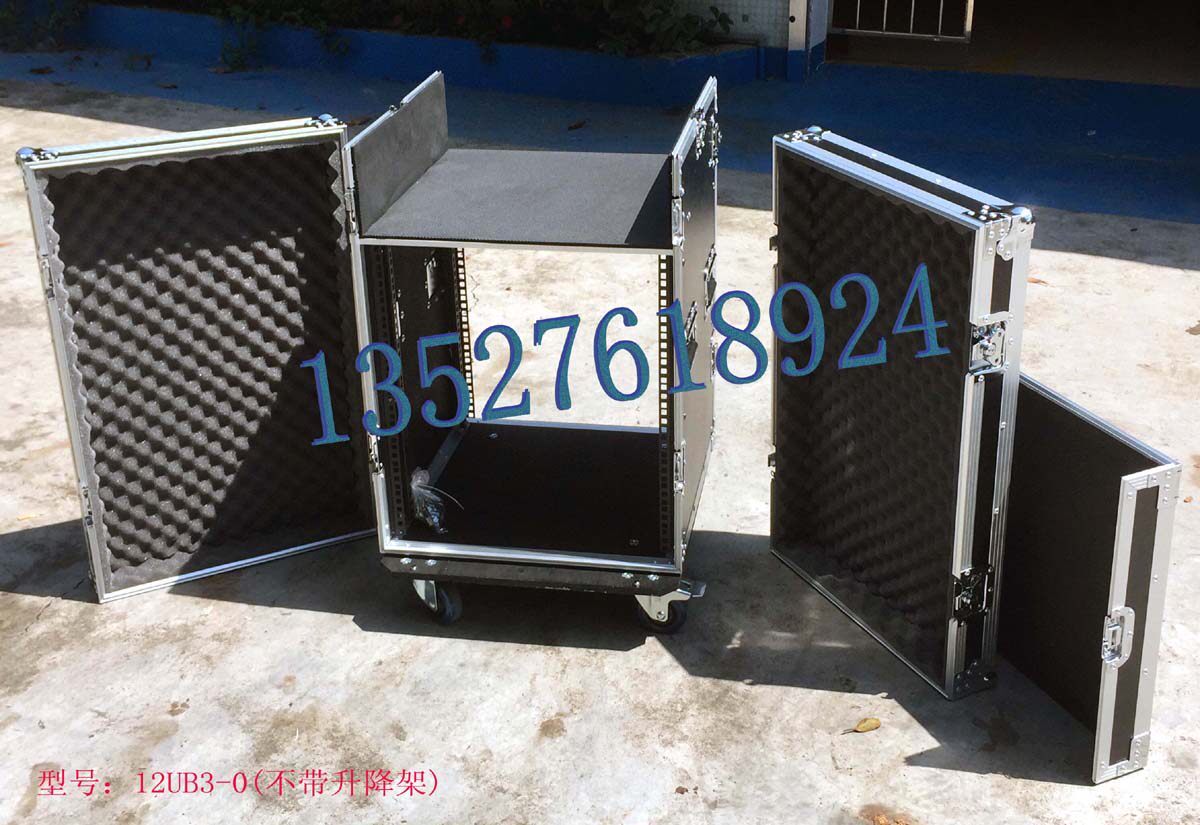 12U three-door non-shockproof box, multi-functional combined chassis, upper mixer, lower amplifier cabinet
