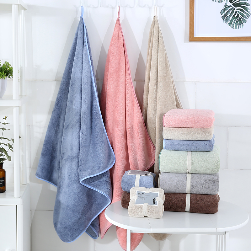 High-density coral fleece exported to Japan to absorb water and do not lose hair towel adult men and women home wrap chest towel bath towel cover towel