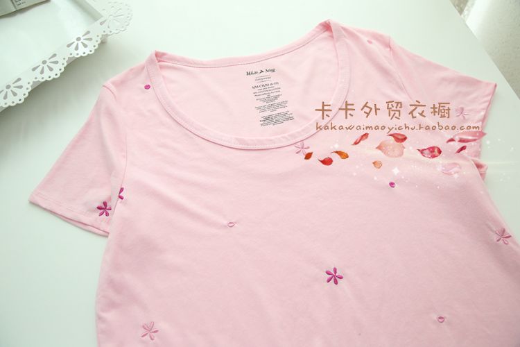 2 cái nữ mùa hè phần mỏng đan cotton ngắn tay nightdress đồ ngủ cotton cộng với phân bón XL thai sản ăn mặc quần áo nhà