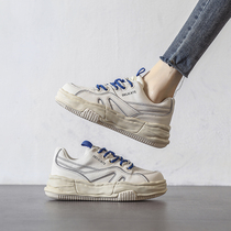 Nicole veve Korean version dissolved shoes small crowdsourced retro sneakers women shoes spring small white shoes thick underfloor shoes Hugh