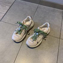 Nicole veve sneakers female autumn winter plus suede collage 100 hitch genuine leather lace net red and thick bottom casual