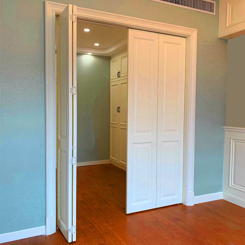 Sant' Deco pure solid wood folding door core plate styliform square plate sanitary cloakroom partition Ramen suspension wheel without lower rail