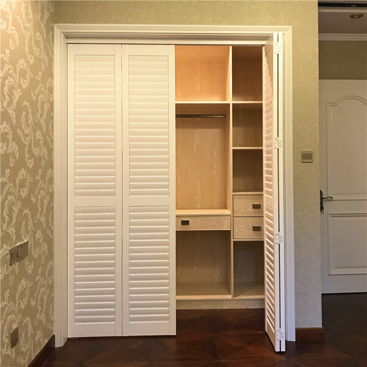 Sandeco invisible tie rod linden solid wood shutter door breathable window movable blade cloakroom folding sliding door partition